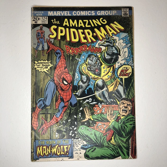 Amazing Spider-Man 124 1st appearance Man Wolf 1973 Marvel 🔥 Comic PLS READ