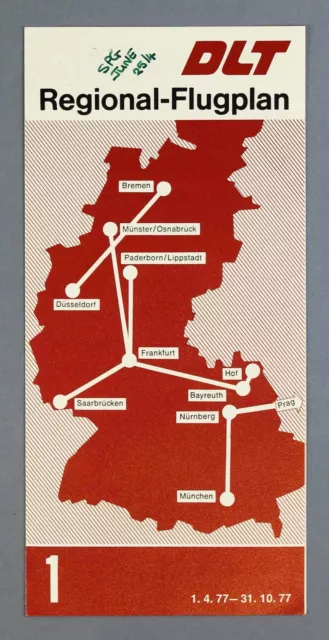 Dlt Airline Timetable Summer 1977 Lh Germany Flugplan