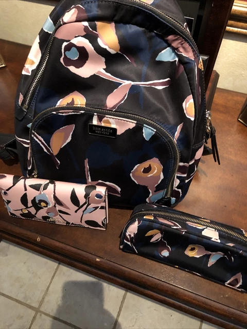 Kate Spade Paper Rose Backpack, Wallet and Cosmetic Bag