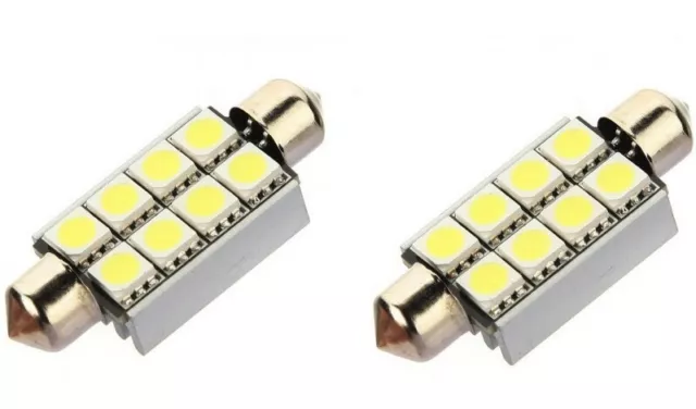 Ampoules C5W LED 42mm Canbus Blanc 6000k Lampes Navettes 8 SMD Auto