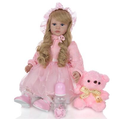 24in Real Reborn Baby Dolls Girl Soft Touch Silicone Toddler Vinyl Toy Kids Gift
