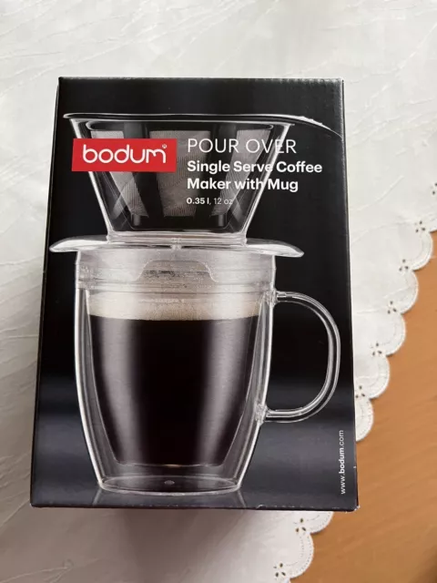 Bodum POUR OVER Einzelportionen Filter - Kaffeebereiter mit Becher 0,35l in OVP