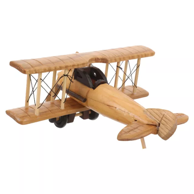 Retro-Holzflugzeug Hölzern Büro Wohnkultur Vintage Flugzeugdekor