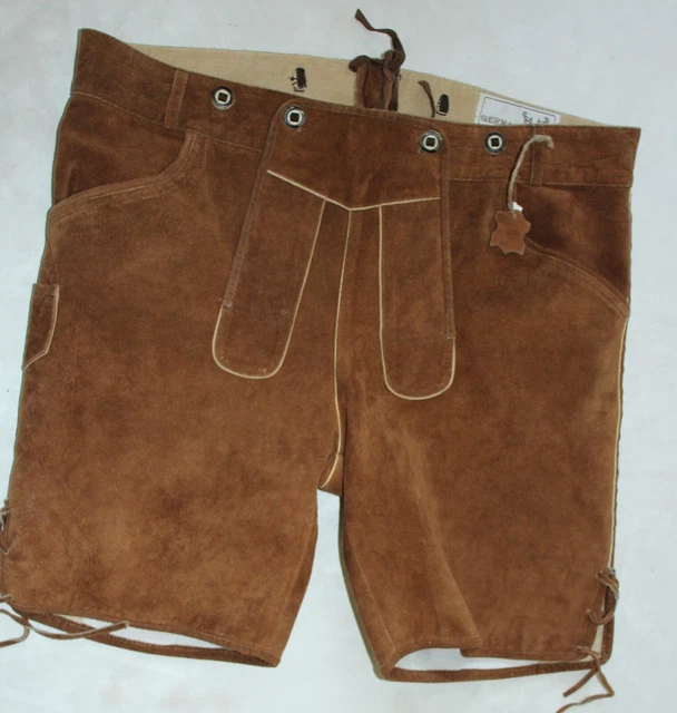 German Wear Herren Trachten Leder Hose Gr 58 W40 Lederhose Wiesn Tirol