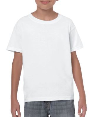 Plain White Childrens Kids Boys Girls Childs Cotton Tee T-Shirt Tshirt Age 1-15