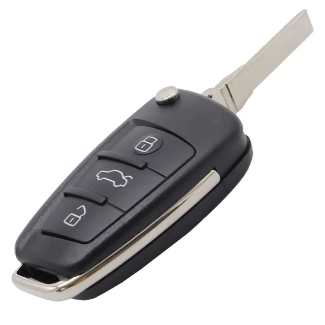 Flip Key Fob Remote Key Case Shell 3 Buttons For Audi A1 A3 A4 B7 A6 C6 TT Q3 Q7