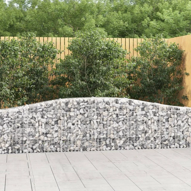 Gabionen mit Hochbogen 3 STK. 400x30x60/80  Verzinktes H1E9
