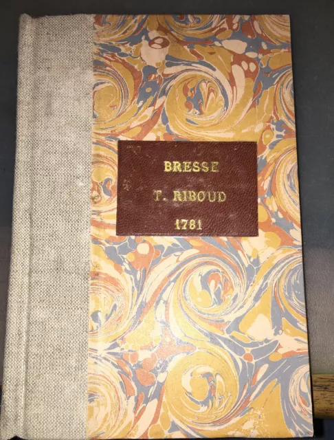 Bresse.bourg En Bresse.tiers-États. Discours De Riboud. 1781.