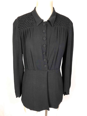 CULT VINTAGE '40 WWII Camicia Donna Gabardine Gab Rayon Woman Shirt Sz.L - 46