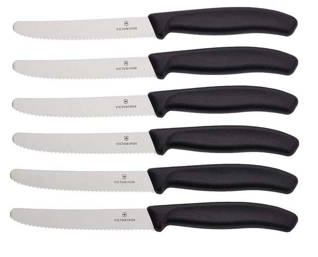 6 Stück Victorinox Swiss Classic Tafelmesser Tischmesser Schwarz Messer 6.7833.6
