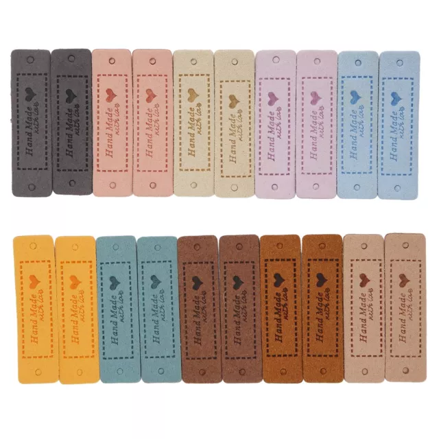 20x Hand Made Labels PU Material Durable Soft Tag For DIY Sewing Bags Wallets