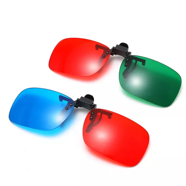 Red Blue Green 3D Glasses Black Frame For Dimensional Anaglyph Movie~m'