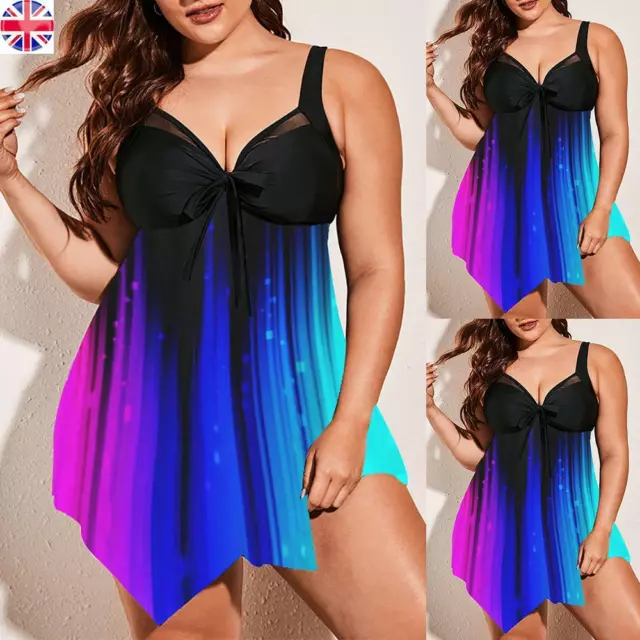 Plus Size Women Tie Dye Swimwear Bikini Ladies Sexy Tankini Set Summer Beachwear