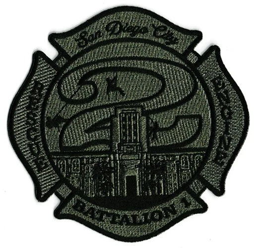 San Diego Station 2 Battalion 1 Subdued/Olive - NEW Fire Patch