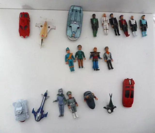 Captain Scarlet, Stingray & Thunderbirds Figures And Vehicles - Bundle - Vintage