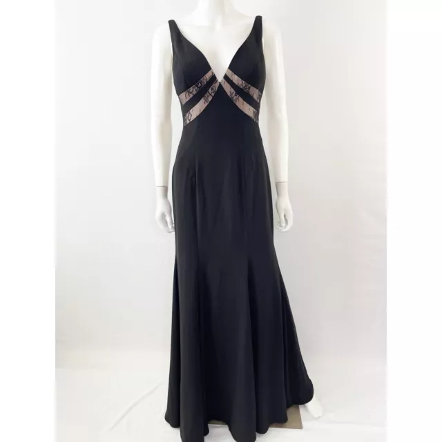 Truly Zac Posen Black Sleeveless V-Neck Maxi Dress Size 2