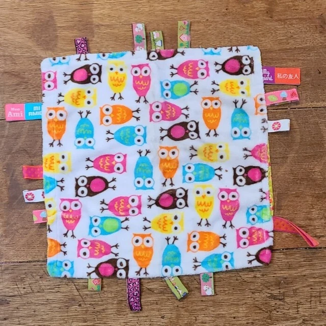 Mon Ami Baby Lovey Owls Tags 11" Security Blanket