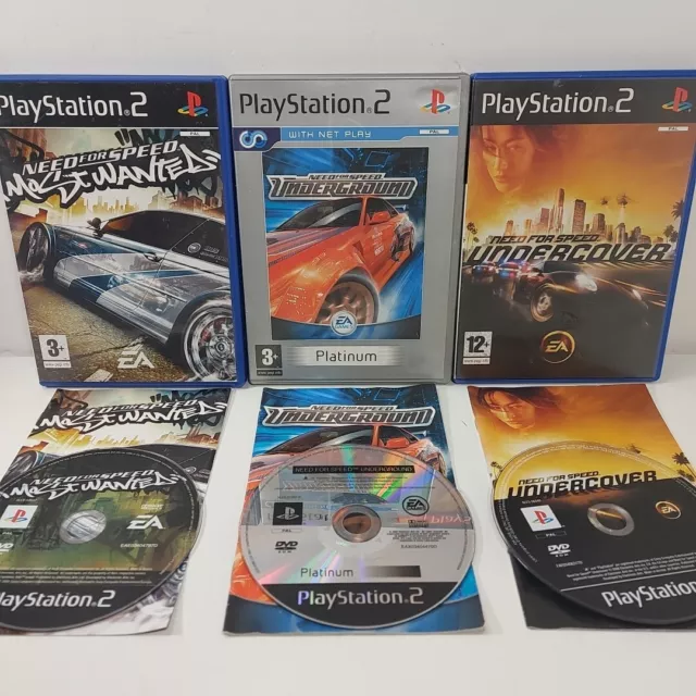 Need For Speed PlayStation 2 PS2 Bundle Most Wanted Underground & Undercover PAL