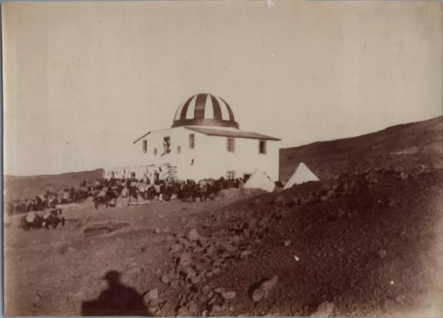 Italie, Mont Etna, Vue de l&#039;observatoire du volcan, Vintage print, circa 18