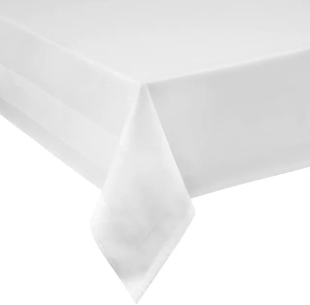 Tischdecke Breite 160 cm - Länge wählbar - 100% Baumwolle Meterware Damast Weiss