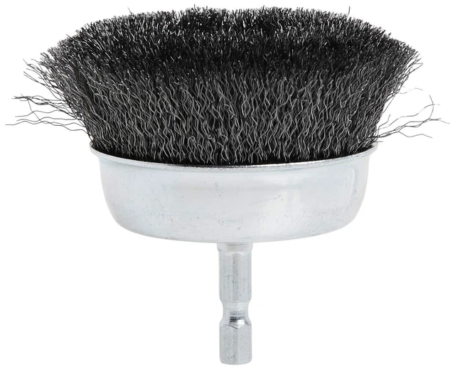 Wire Wheel Brush Fine Crimped with 1/4-Inch Hex Shank 4-Inch
