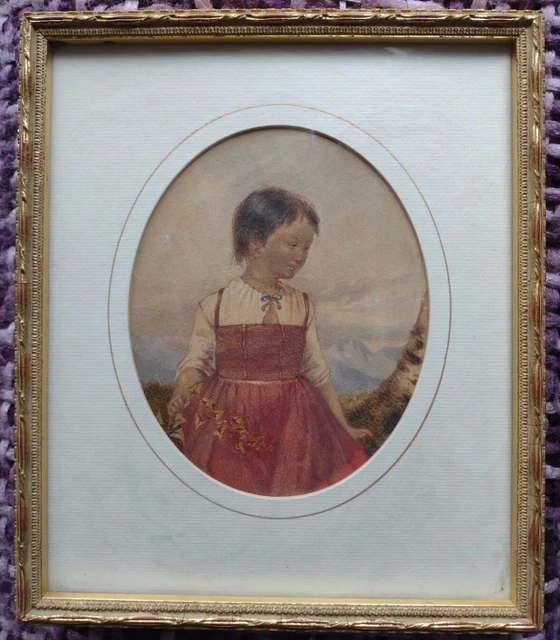 A Very Fine Antique 19th Century Portrait of a young Girl American School.