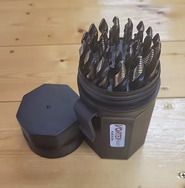 Norseman 29pc Vortex Step Bit Drill Set HI-Molybdenum M7 1/16-1/2 VT-29P USA