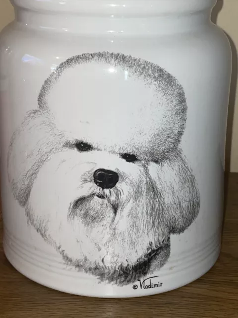 Large Ceramic Poodle Dog Treat Jar 10” 2