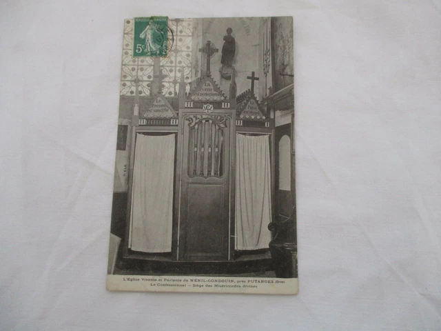 Cpa Orne 61 Eglise Vivante Et Parlante Menil Gondouin Le Confessionnal