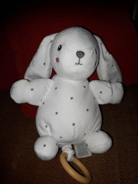 Doudou Peluche musicale lapin blanc étoiles noires  SIMBA TOYS KIABI
