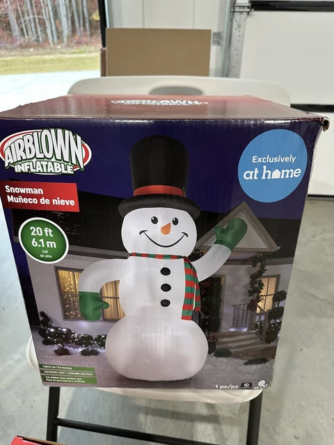 CHRISTMAS SNOWMAN AIRBLOWN Inflatable Gemmy 20 Ft Tall LED $240.00