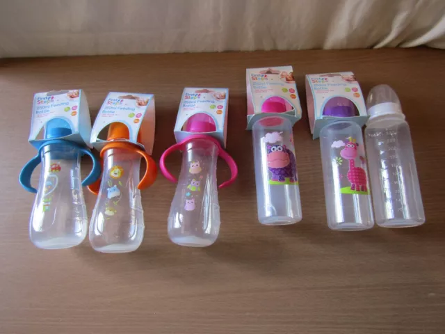 NEW FIRST STEPS ASSORTED  250ml FEEDING BOTTLES.