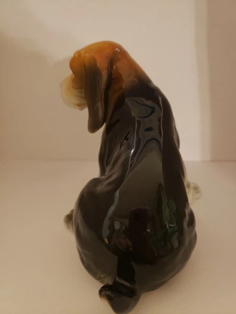 Josef Originals Vintage Beagle Hound Dog Sad Puppy Large Figurine Labels RARE 5