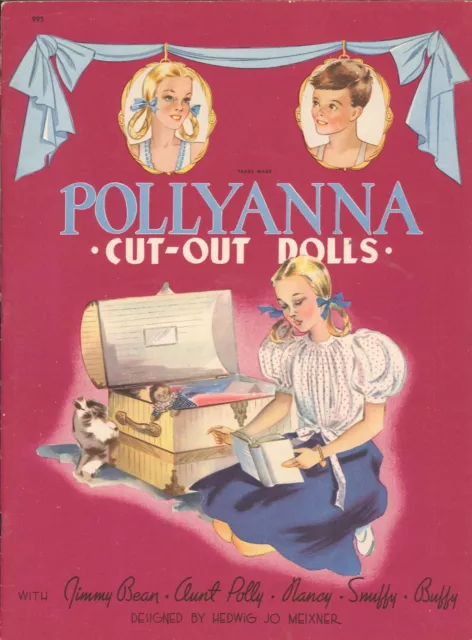 Vintage Uncut Pollyanna Paper Dolls Cute Hd~Laser Reproduction~Lo Pr~Hi Qual 2