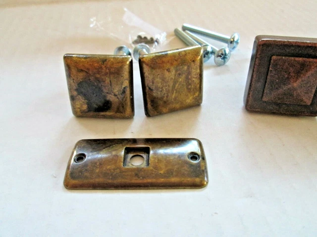 Lot de 6 boutons d'armoire finition laiton et laiton tirages tiroir 3