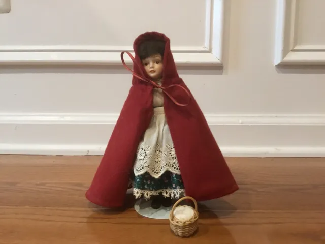 Vintage Avon Fairy Tale Porcelain Doll Collection Little Red Riding Hood 8" 1985