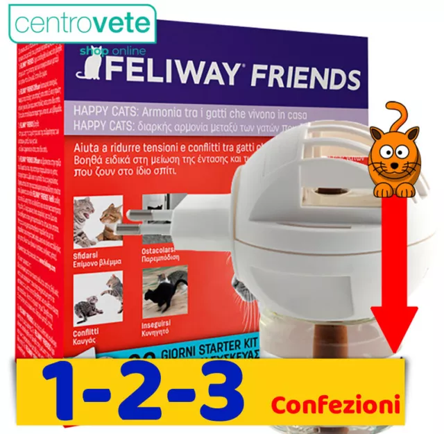 FELIWAY Friends Diffusore + Ricarica 48 ml → 1 - 2 - 3 Confezioni per Gatti