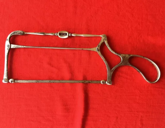 Surgeon's Fancy Surgical Ornate Bone Bow Saw Steel Reversible Saw Blade