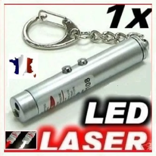 Pointeur Laser rouge 3 En 1- Laser / Lampe De Poche LED / Porte Clé