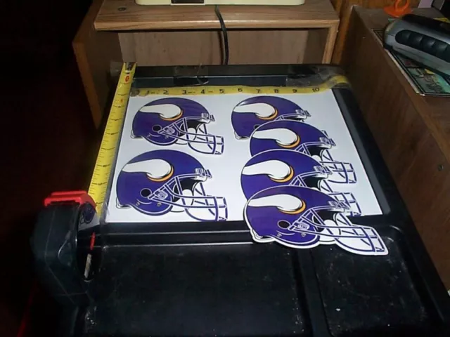 6 Large Helmet stickers NFL Minnesota Vikings