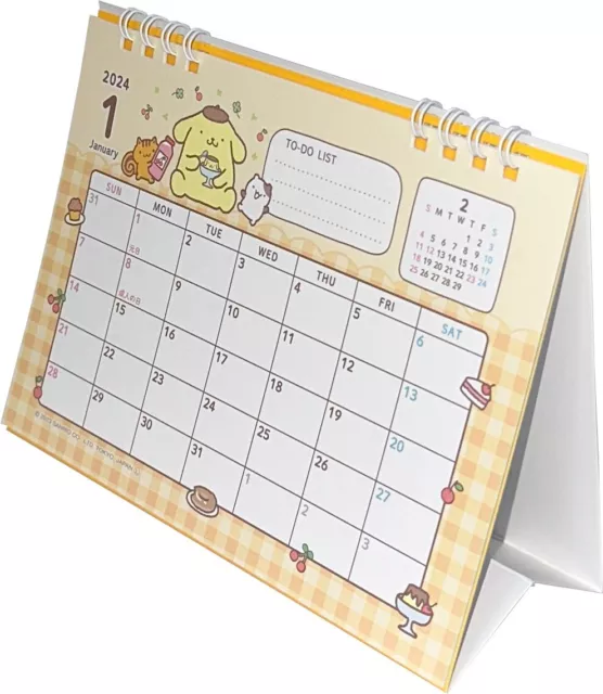 SANRIO POMPOMPURIN DESK Ring Japanese Calendar 2024 Stationery Japan 8