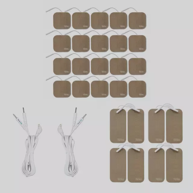 TENS 7000 Compatible Refresh Pack with Premium Electrodes and Lead Wires