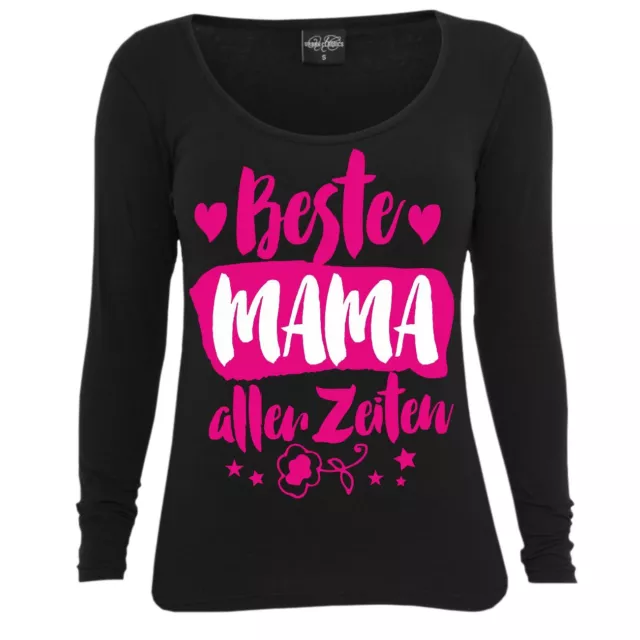 Frauen Langarm Shirt Beste Mama aller Zeiten Mutti Muttertag Geschenk Geburtstag