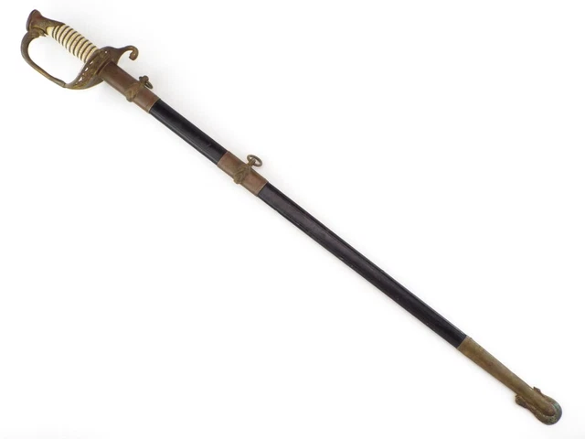 Antique American WWI to WWII  Naval Navy Officer's Sword. Engraved Blade.