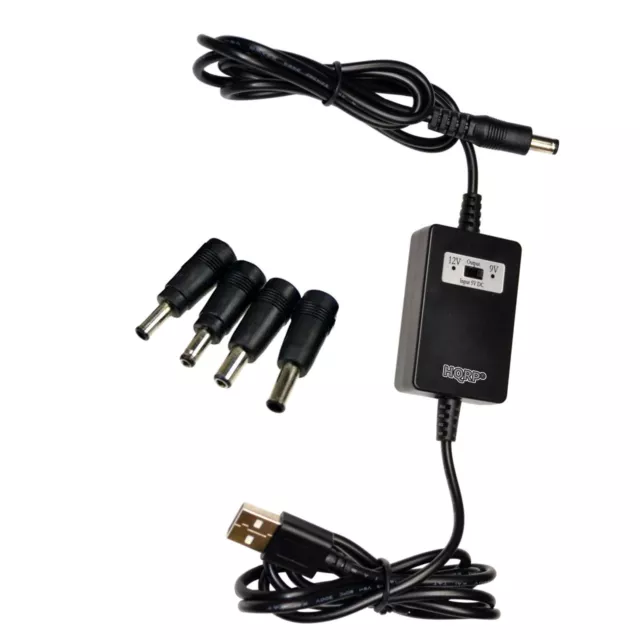 Câble convertisseur élévateur HQRP USB 5V vers DC 9V/12V pour Vtech...