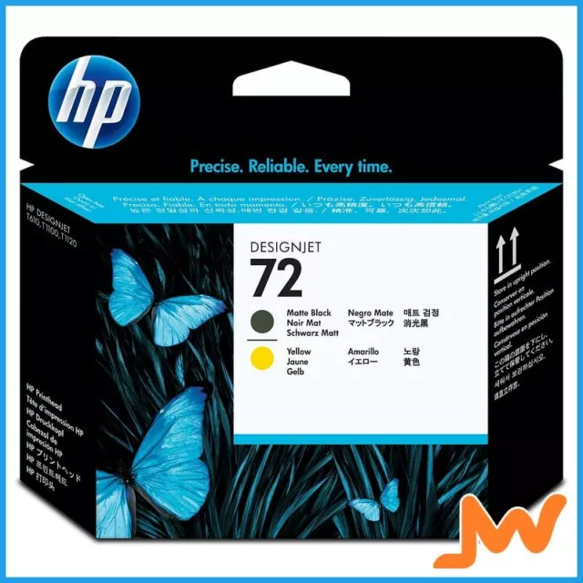 HP 72 Matte Black and Yellow DesignJet Printhead