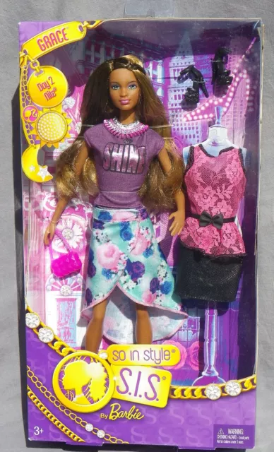 Barbie GRACE AA S.I.S. SO IN STYLE 2013 Mattel BLT23 Poupée neuve NRFB + tenue