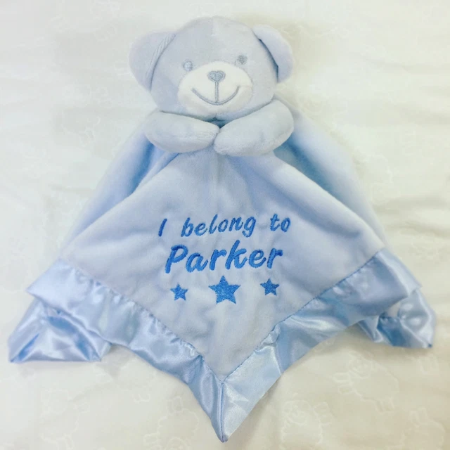 PERSONALISED EMBROIDERED TEDDY Bear Baby Comforter Snuggle Blanket Gift