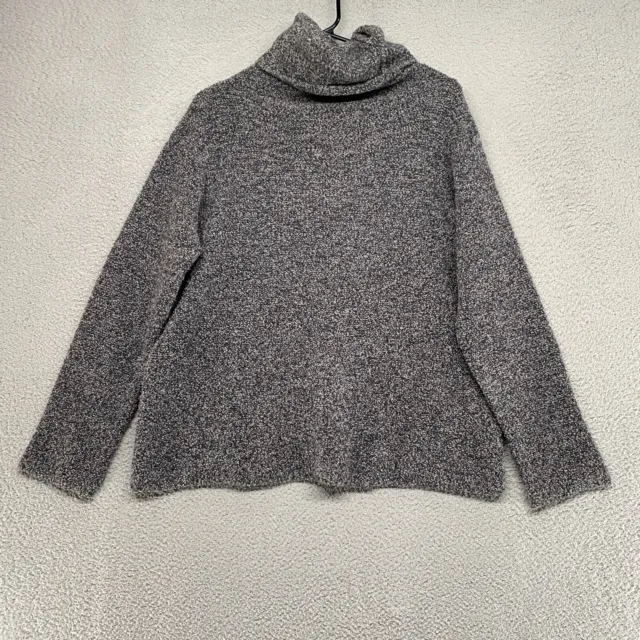 Eileen Fisher Sweater Womens Medium Turtleneck Merino Wool Cashmere Neutral Gray