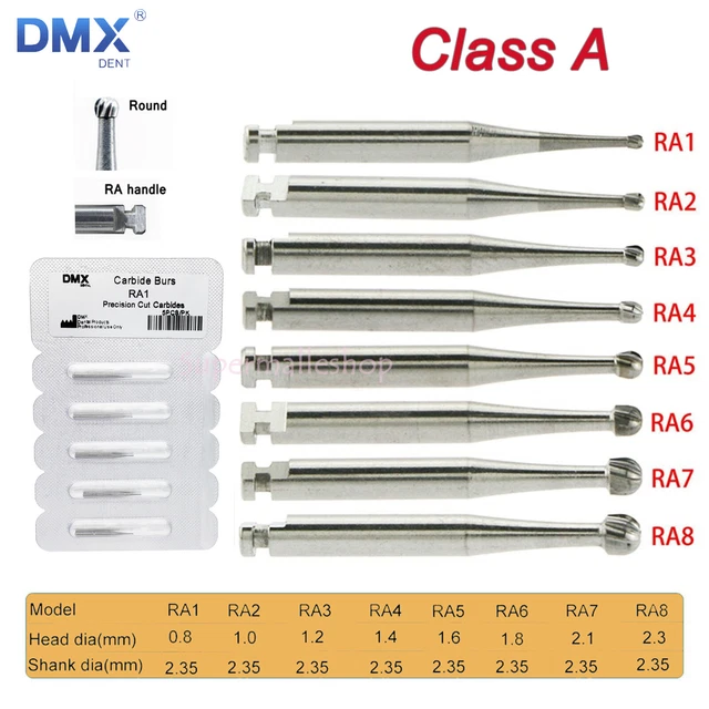 Dental Round Latch Carbide Bur RA 1 2 3 4 5 6 7 8 For Slow Low Speed